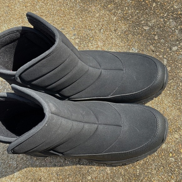 Lands' End Expedition Quilted Slip On Winter Snow Boots Mens 12 M Black Shoes - Picture 5 of 10